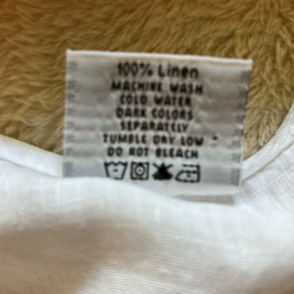 LINEN Click by Color Me Cotton- crisp white short sleeve women's small boxy top - Picture 9 of 9